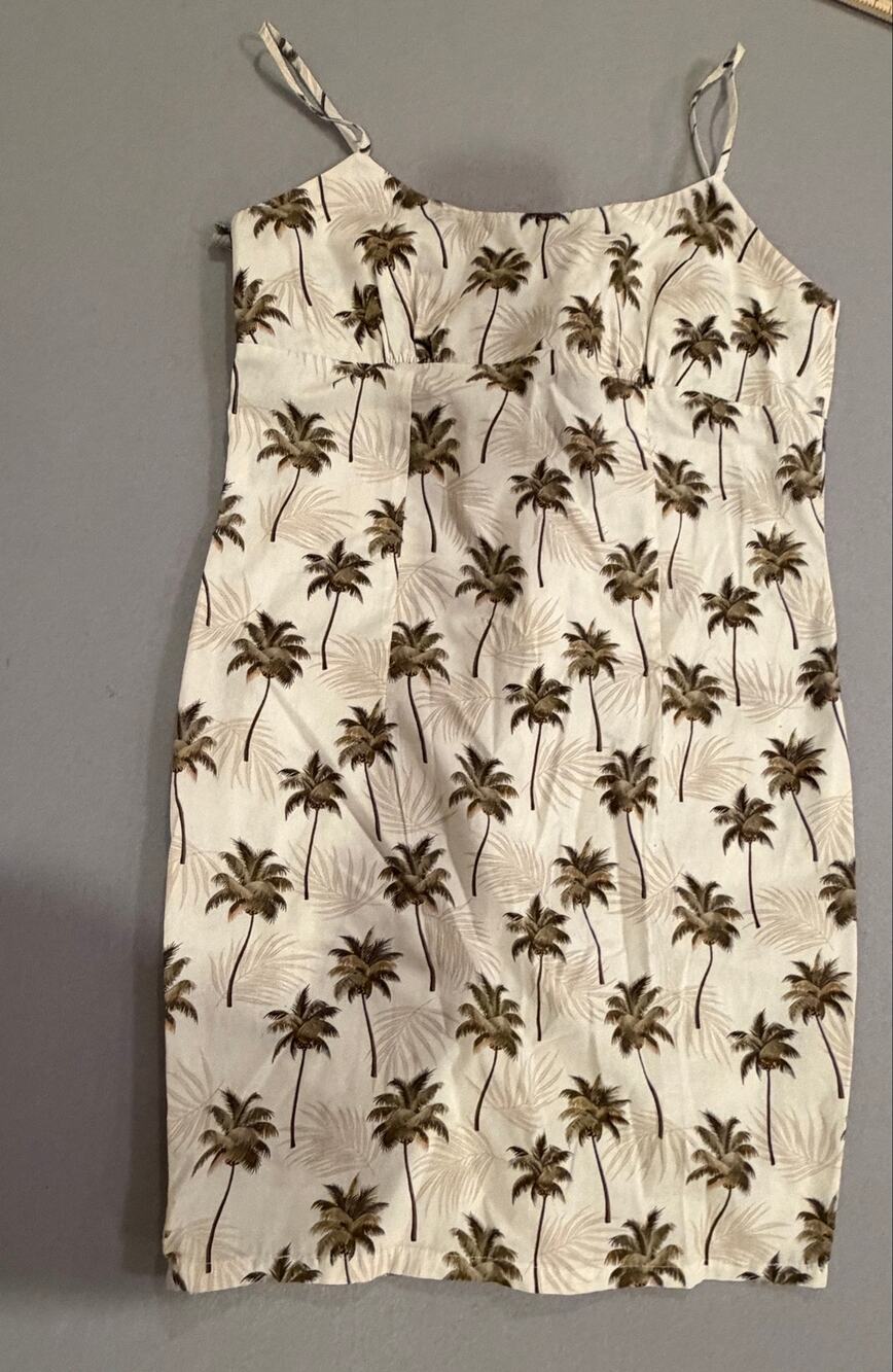 Ky’s Made in Hawaii Palm Tree Cotton Sundress Midi Dress Size M